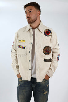 Overshirt boxy velluto patch 353 BERNA