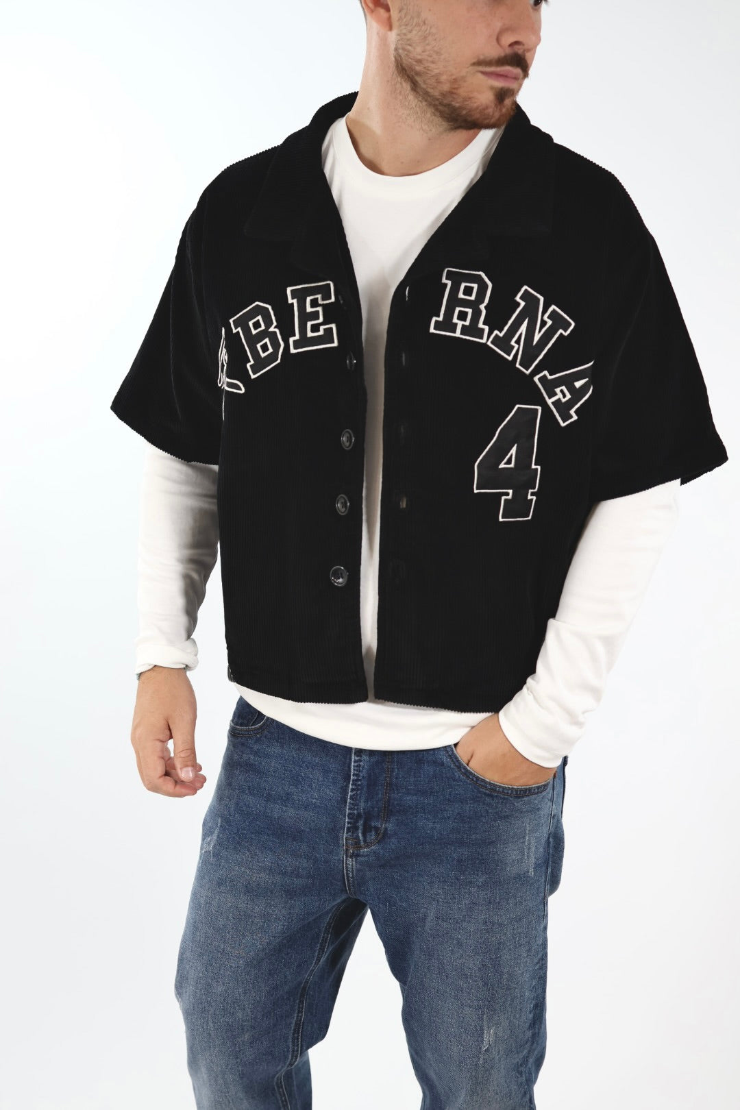 T-shirt manica corta baseball cropped velluto 362 BERNA