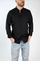 Camicia lino/cotone collo coreana C25 OVER-D