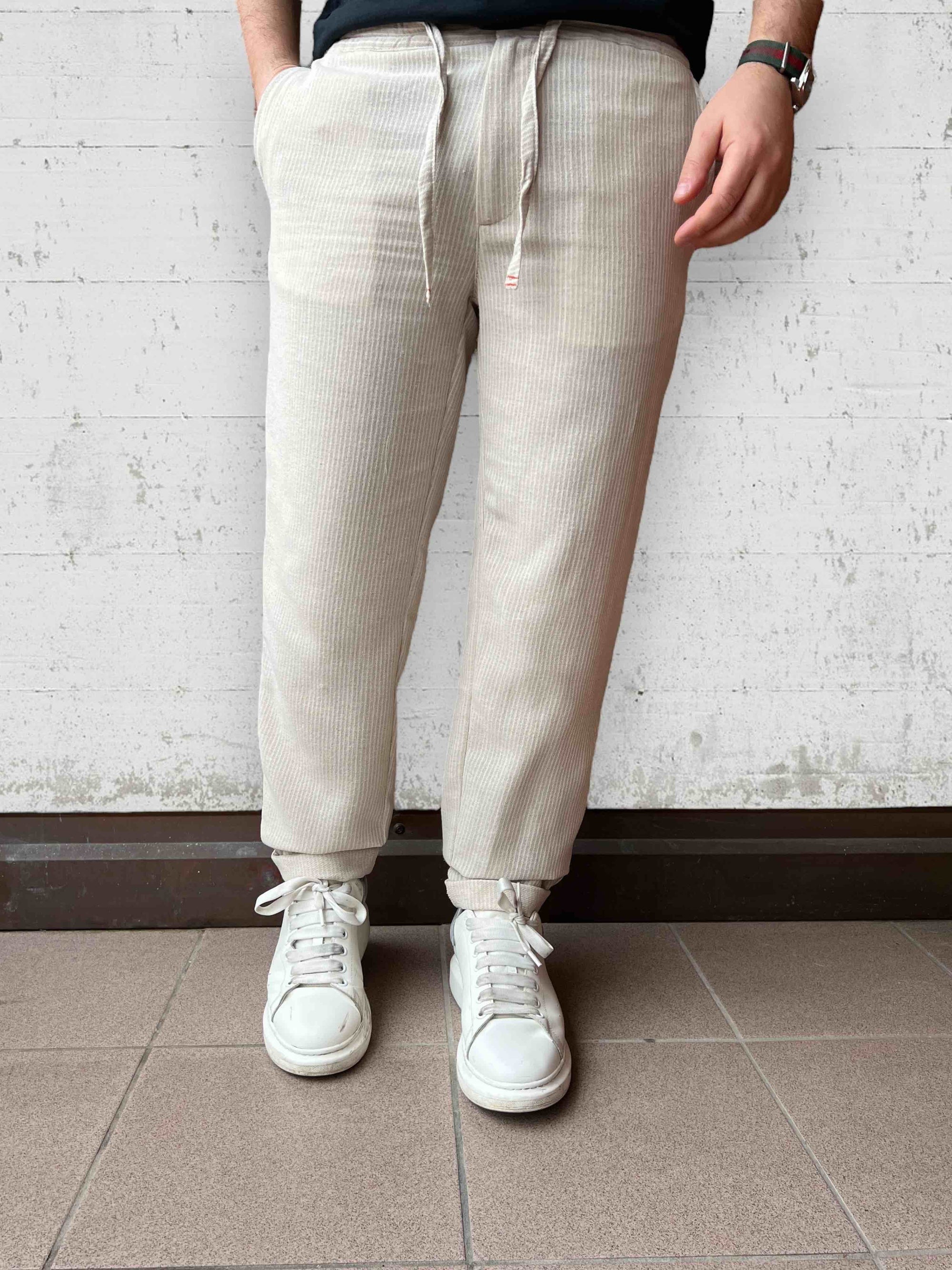 Pantalaccio lino righe BERNA