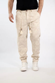 Pantalaccio paisley lino/cotone ricamato 281 BERNA