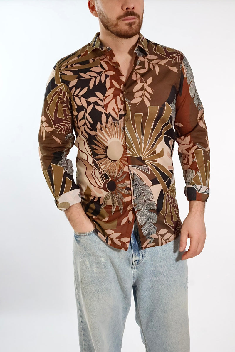 Camicia cotone fantasia mussola 030 BL11