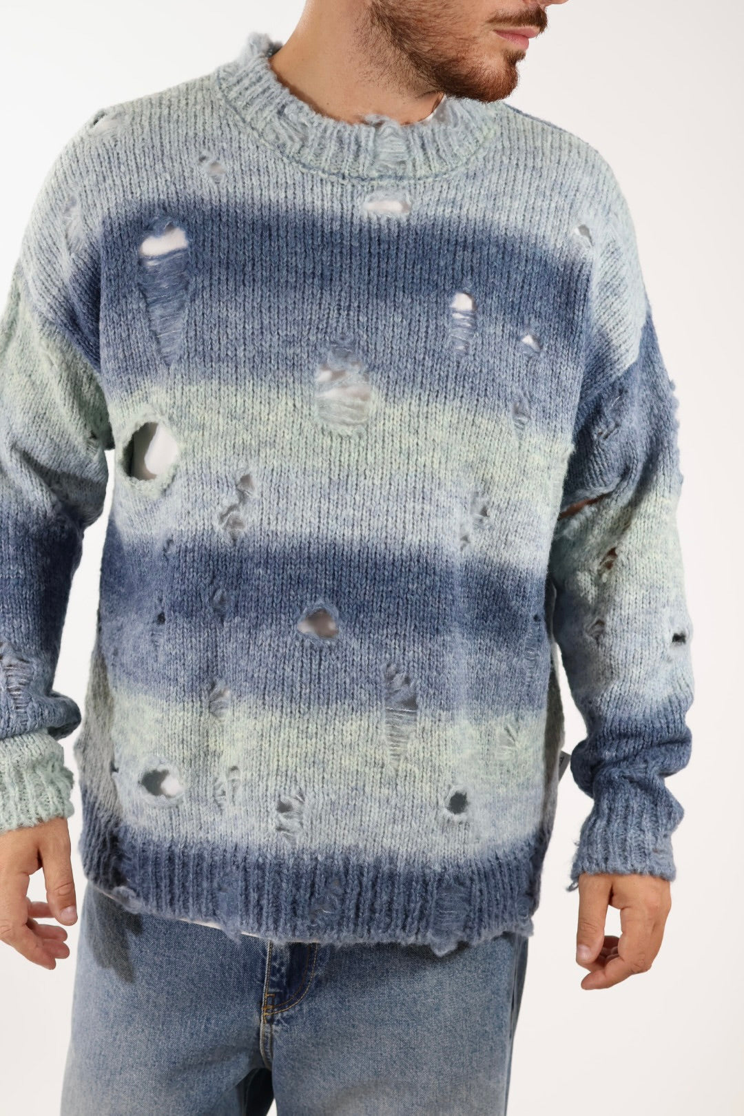 Maglione lana cropped buchi 273 BERNA