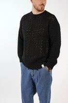 Maglione giro collo over rotture  Ma3401G BL11