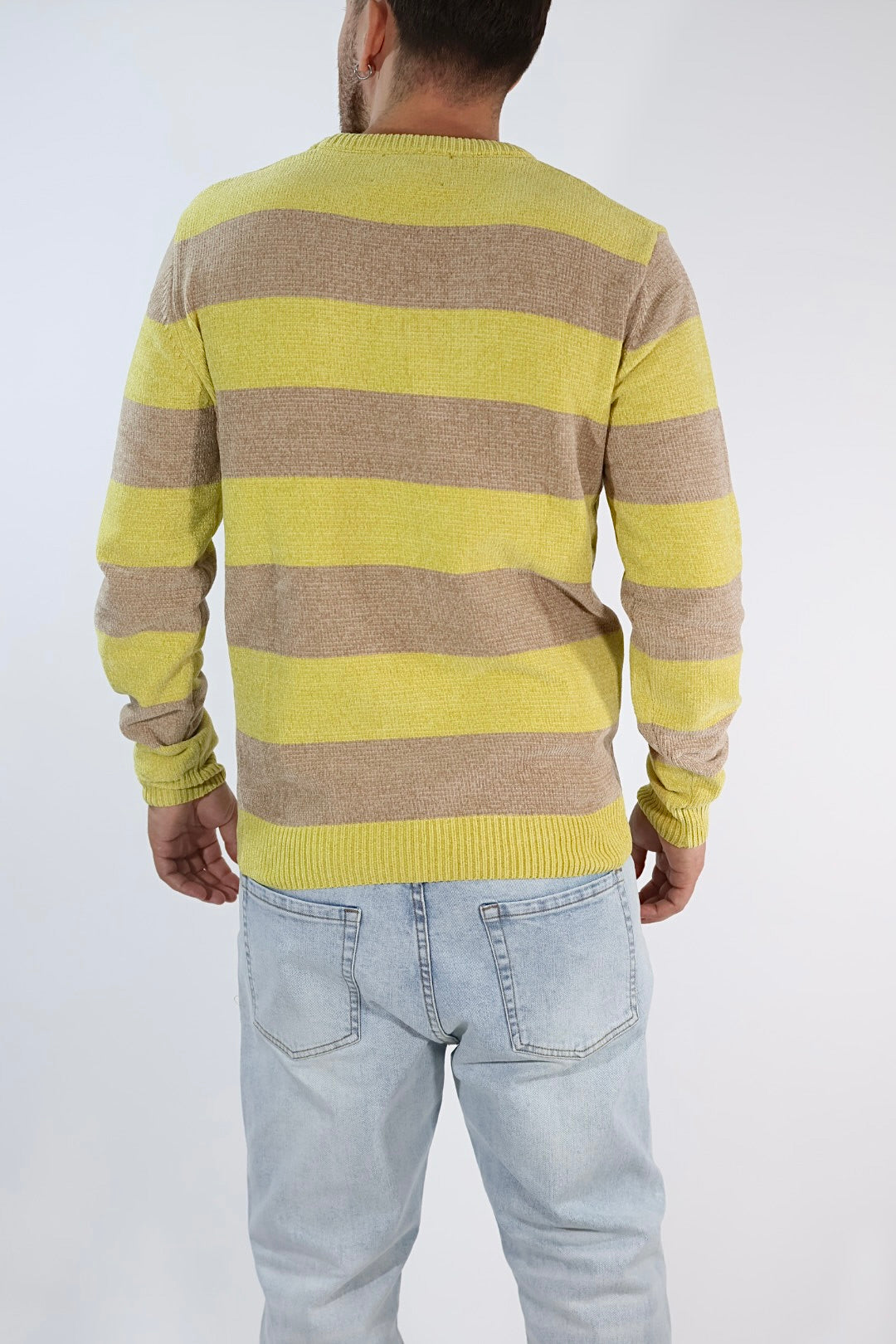 Maglione 635 ciniglia girocollo righe  GIANNI LUPO