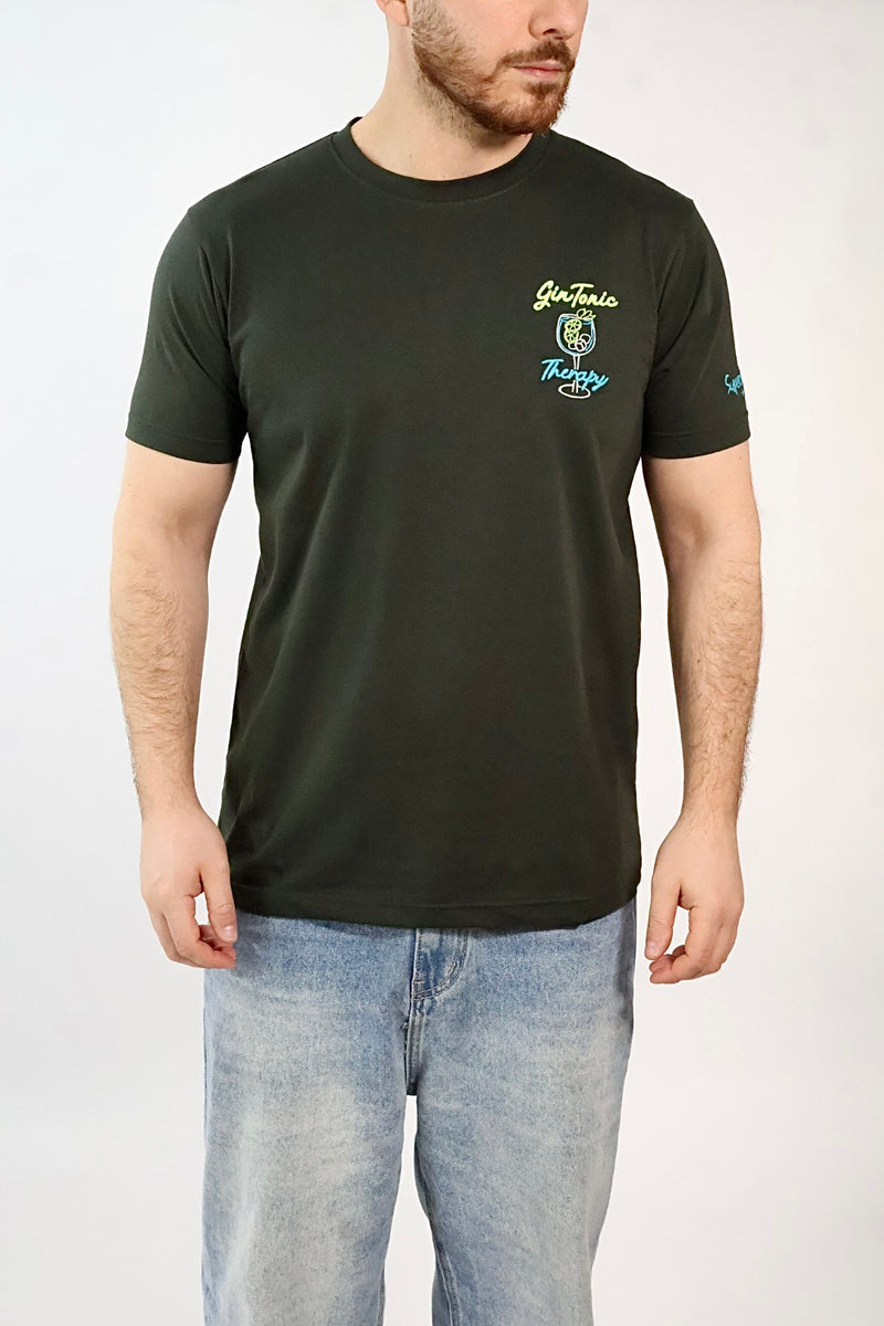 T-shirt ricamo gin tonic therapy  1839 SUPERCULTURE