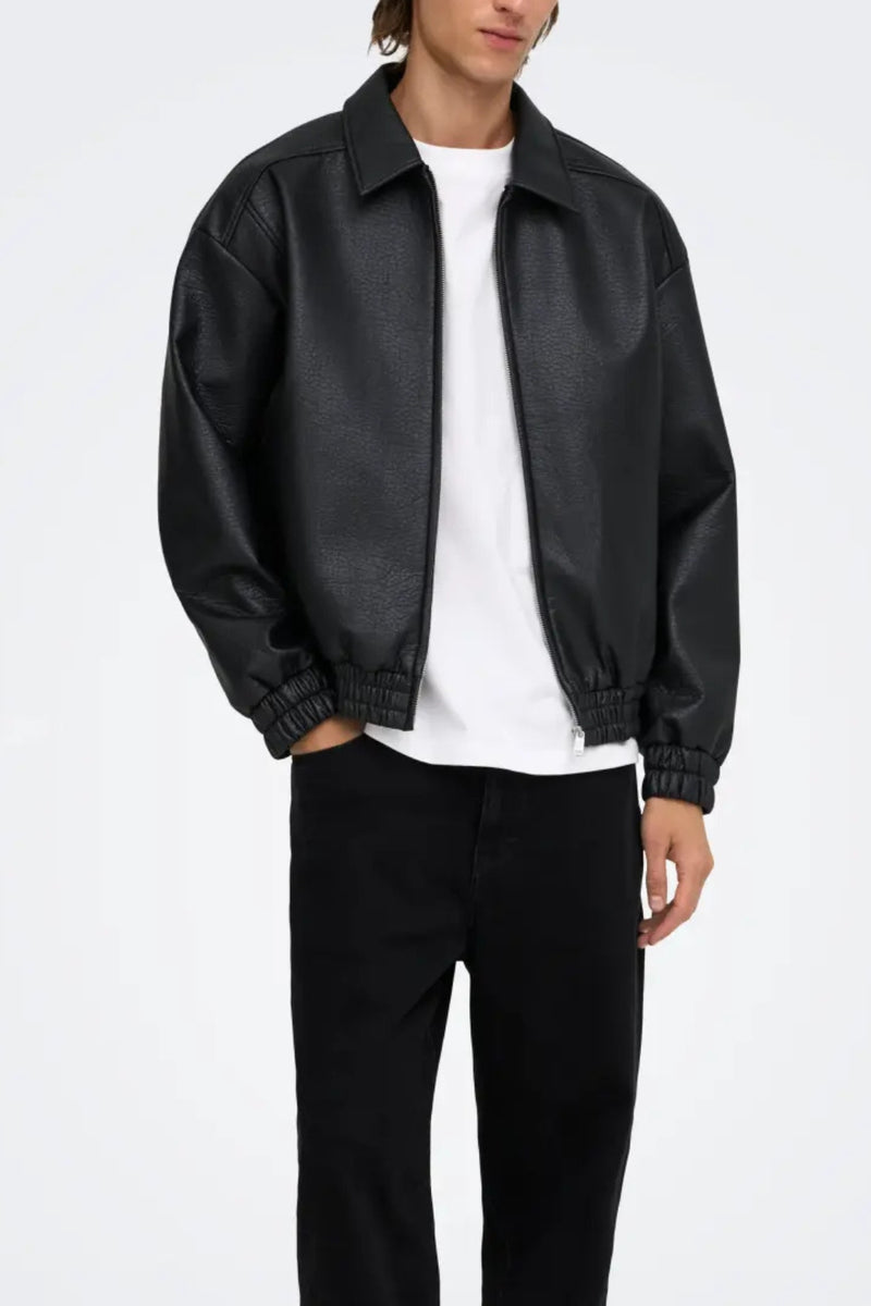 Giacca bomber simil pelle 709 ONLY E SONS