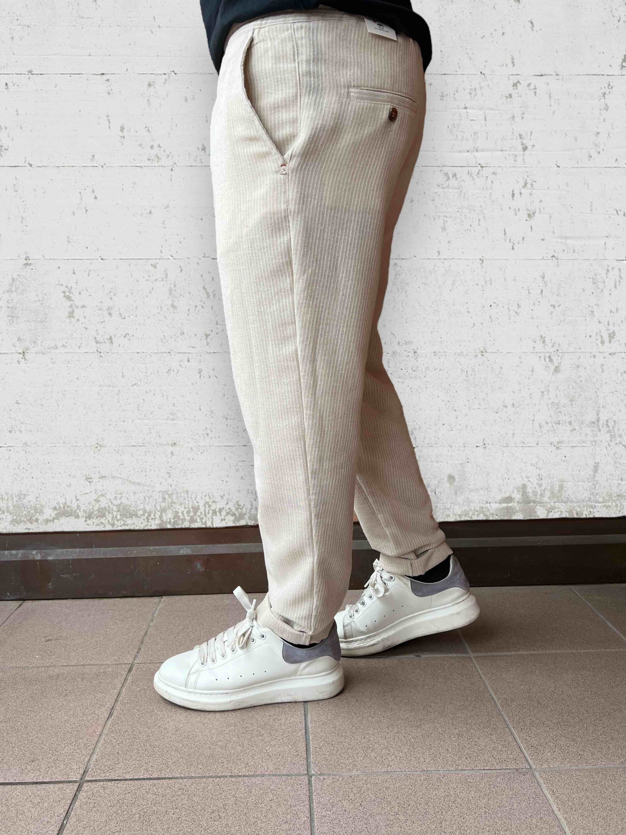 Pantalaccio lino righe BERNA