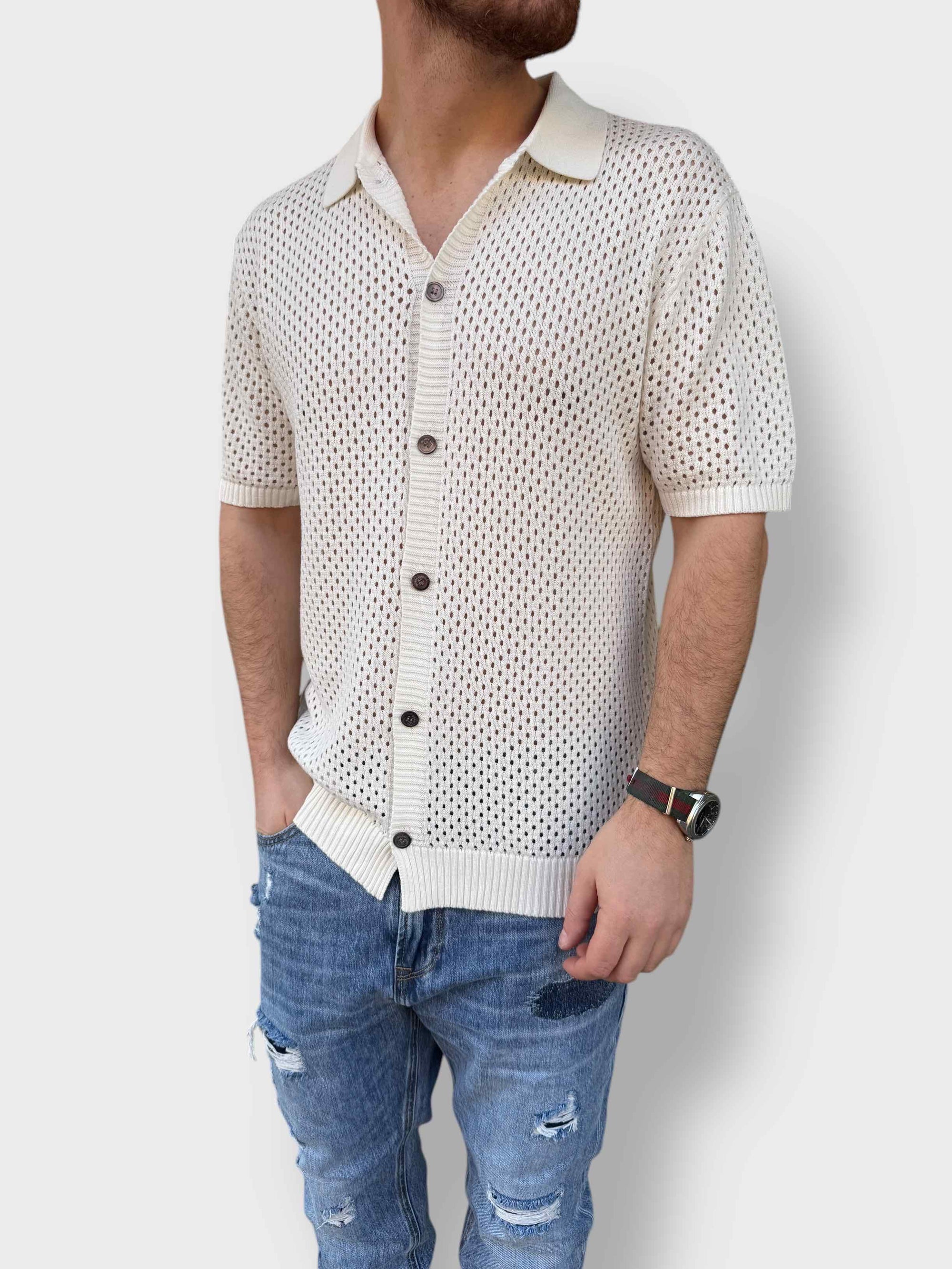 Polo in maglia traforata GIANNI LUPO