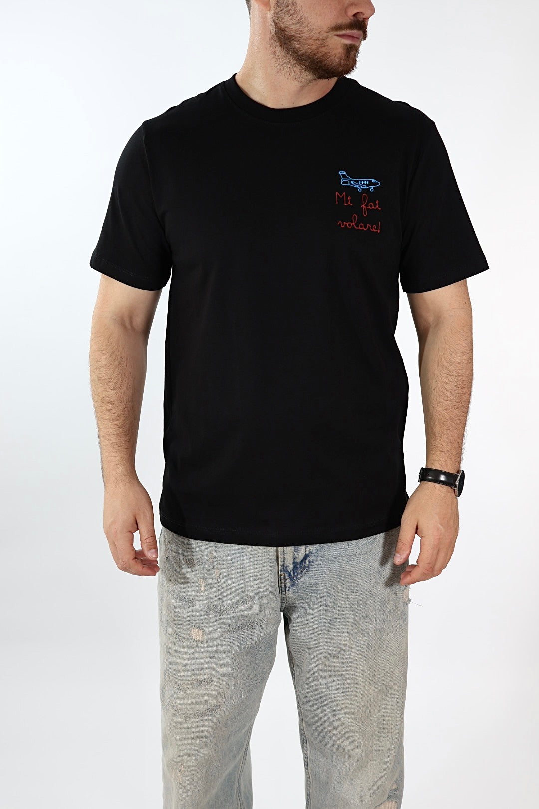 T shirt scritta ricamo 6030 J.W