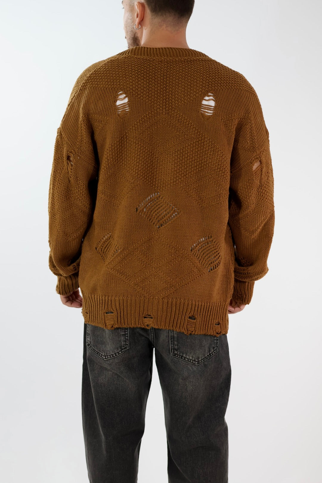 Cardigan strappi destroyed cropped fit  M54 OVERD