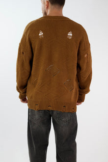 Cardigan strappi destroyed cropped fit  M54 OVERD