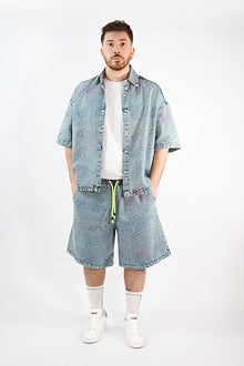 Bermuda denim triangoli fluo 230 BERNA