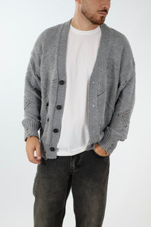 Cardigan strappi destroyed cropped fit  M54 OVERD