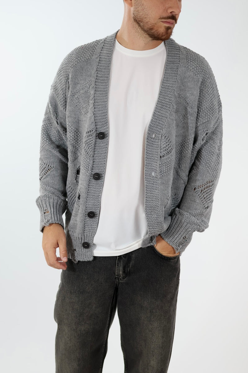 Cardigan strappi destroyed cropped fit  M54 OVERD