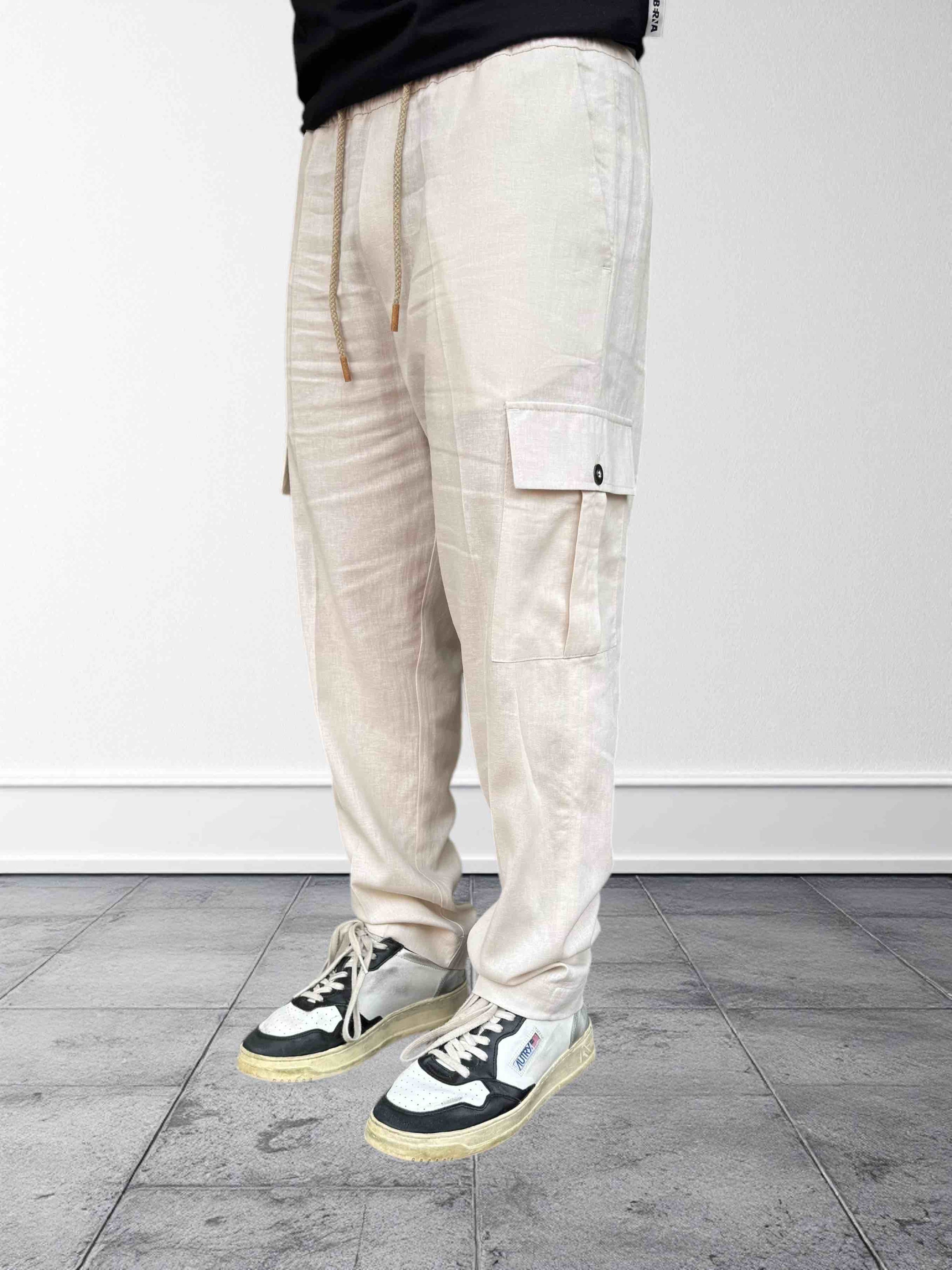 Pantalaccio cargo tapered fit lino OVERD