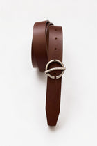 CINTURA LISCIA FIBBIA LOGO PELLE  Z02 OVER-D