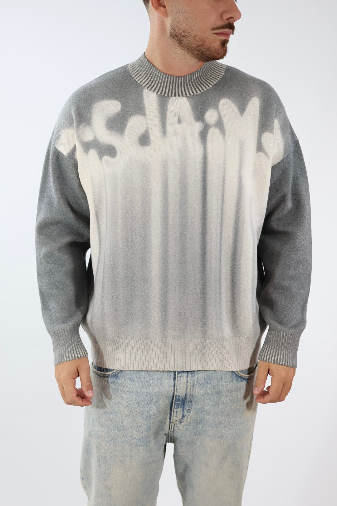 Maglione sfumato nero 757 DISCLAIMER