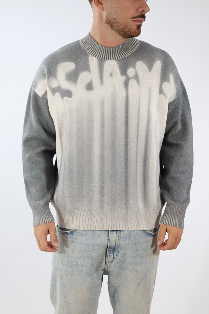 Maglione sfumato nero 757 DISCLAIMER