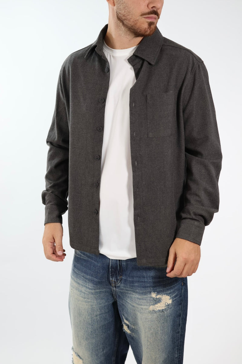Camicia flanella grigio slim fit J05 OVERD