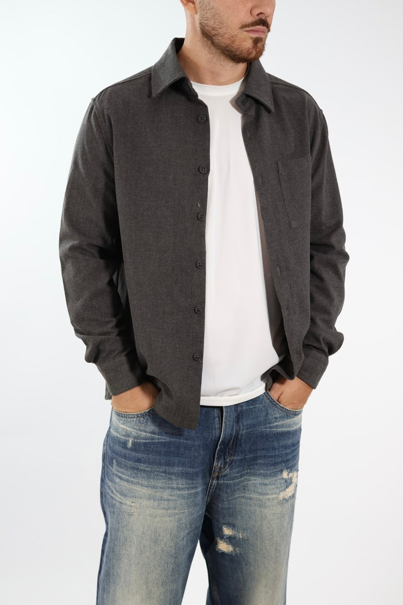 Camicia flanella grigio slim fit J05 OVERD