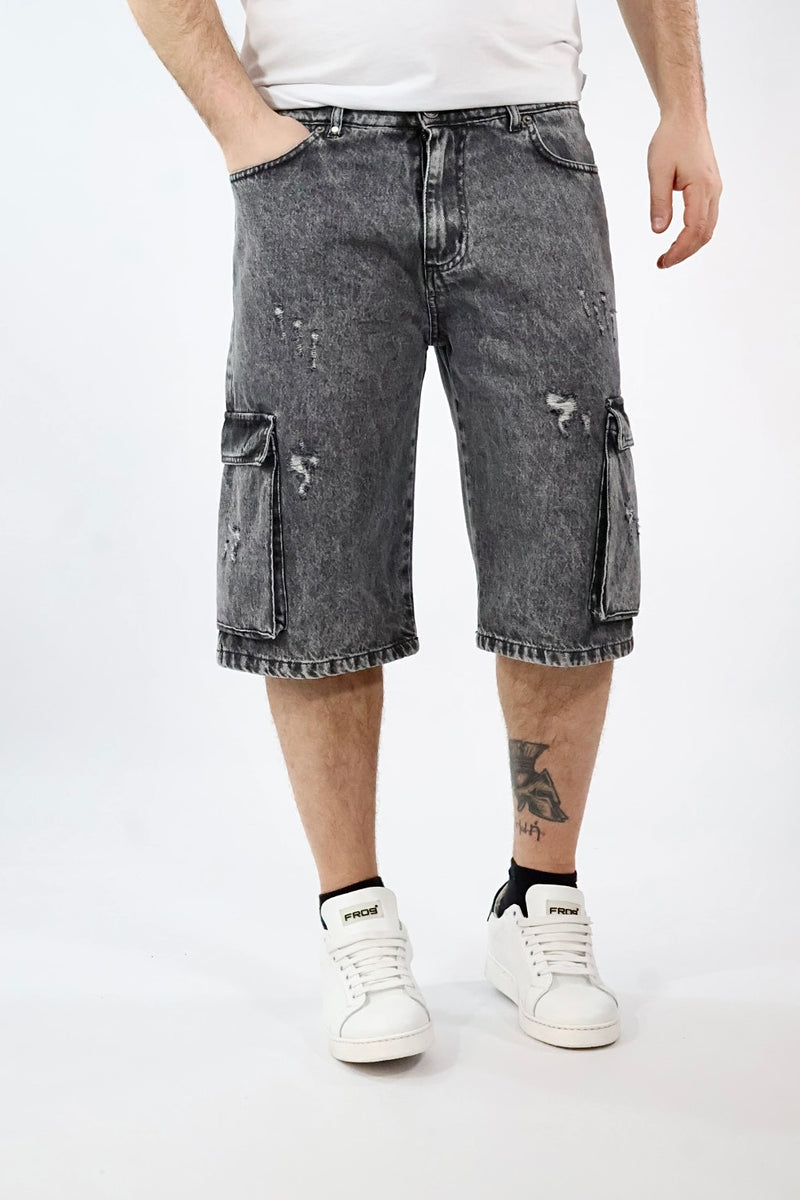 Bermuda denim cargo blitch 412  BL11