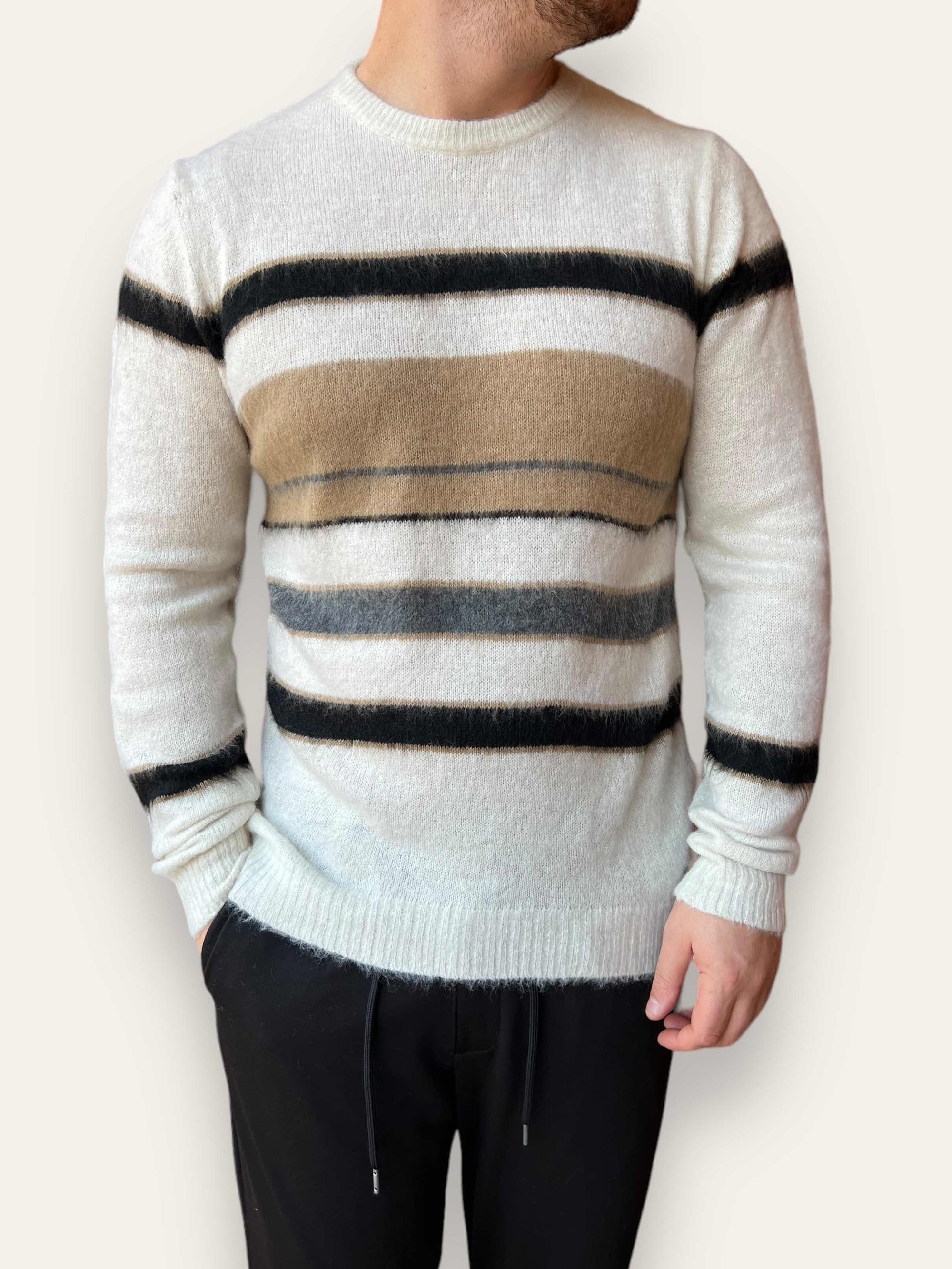 Maglione rasato rigato BL11