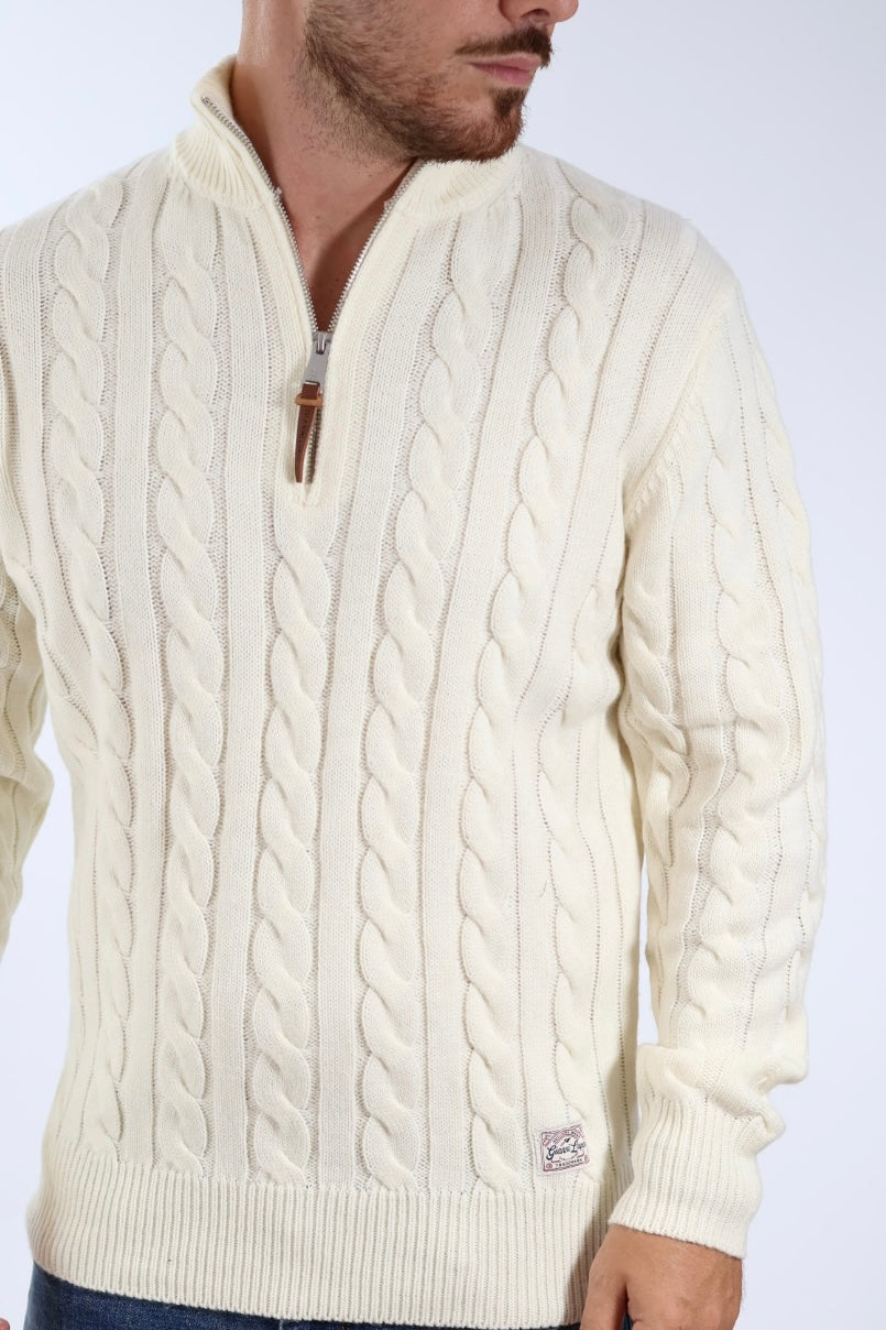Maglione misto lana zip 632 GIANNI LUPO
