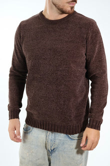 Maglione 363 girocollo ciniglia moro LANDEK