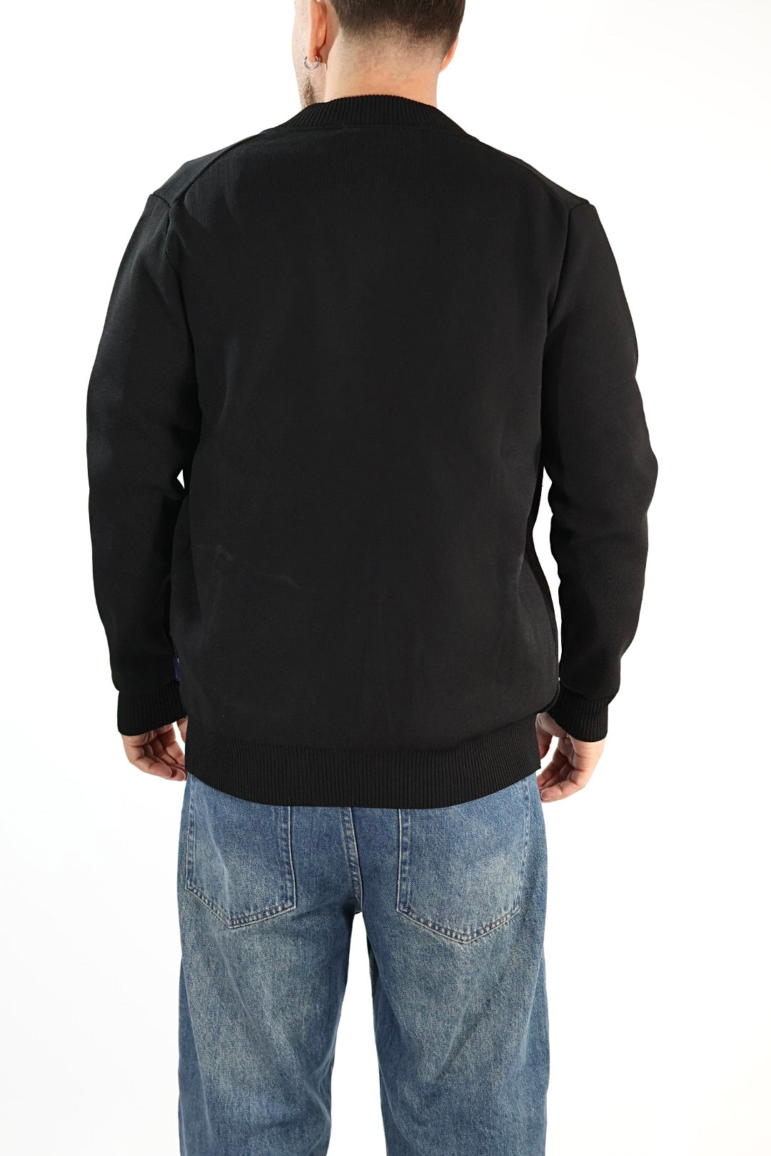 Maglioncino M14 nero lupetto full zip OVERD