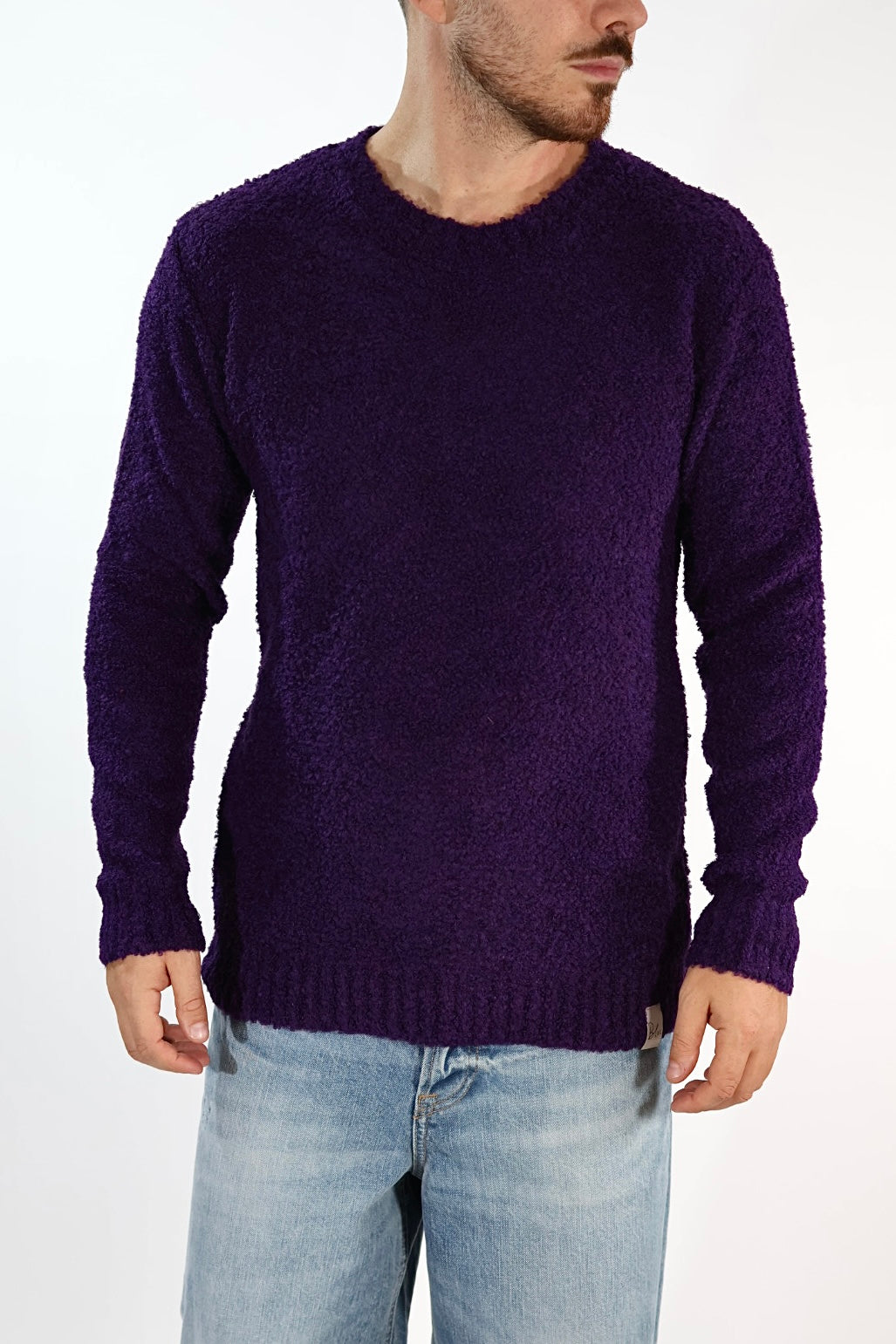 Maglione MACOMER9 viola giro bouclé BL11