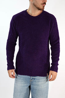 Maglione MACOMER9 viola giro bouclé BL11