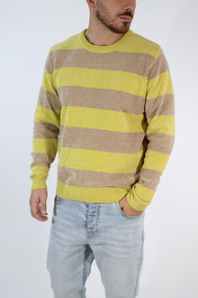 Maglione 635 ciniglia girocollo righe  GIANNI LUPO