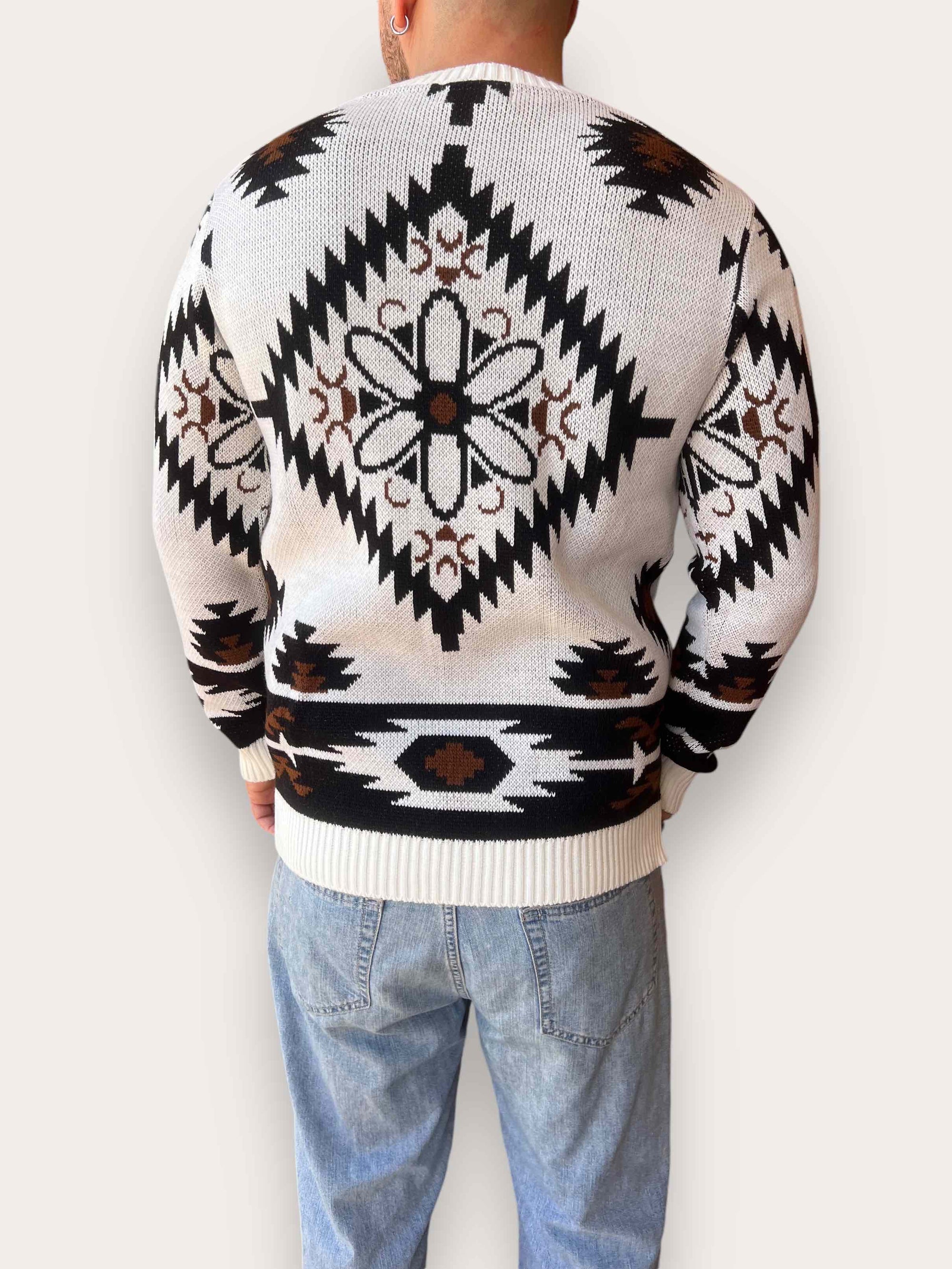 Maglione jaquard peruviano BL11