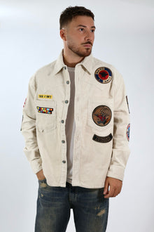 Overshirt boxy velluto patch 353 BERNA