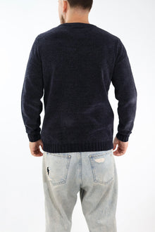 Maglione 363 girocollo ciniglia blu LANDEK