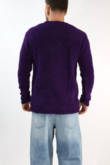 Maglione MACOMER9 viola giro bouclé BL11