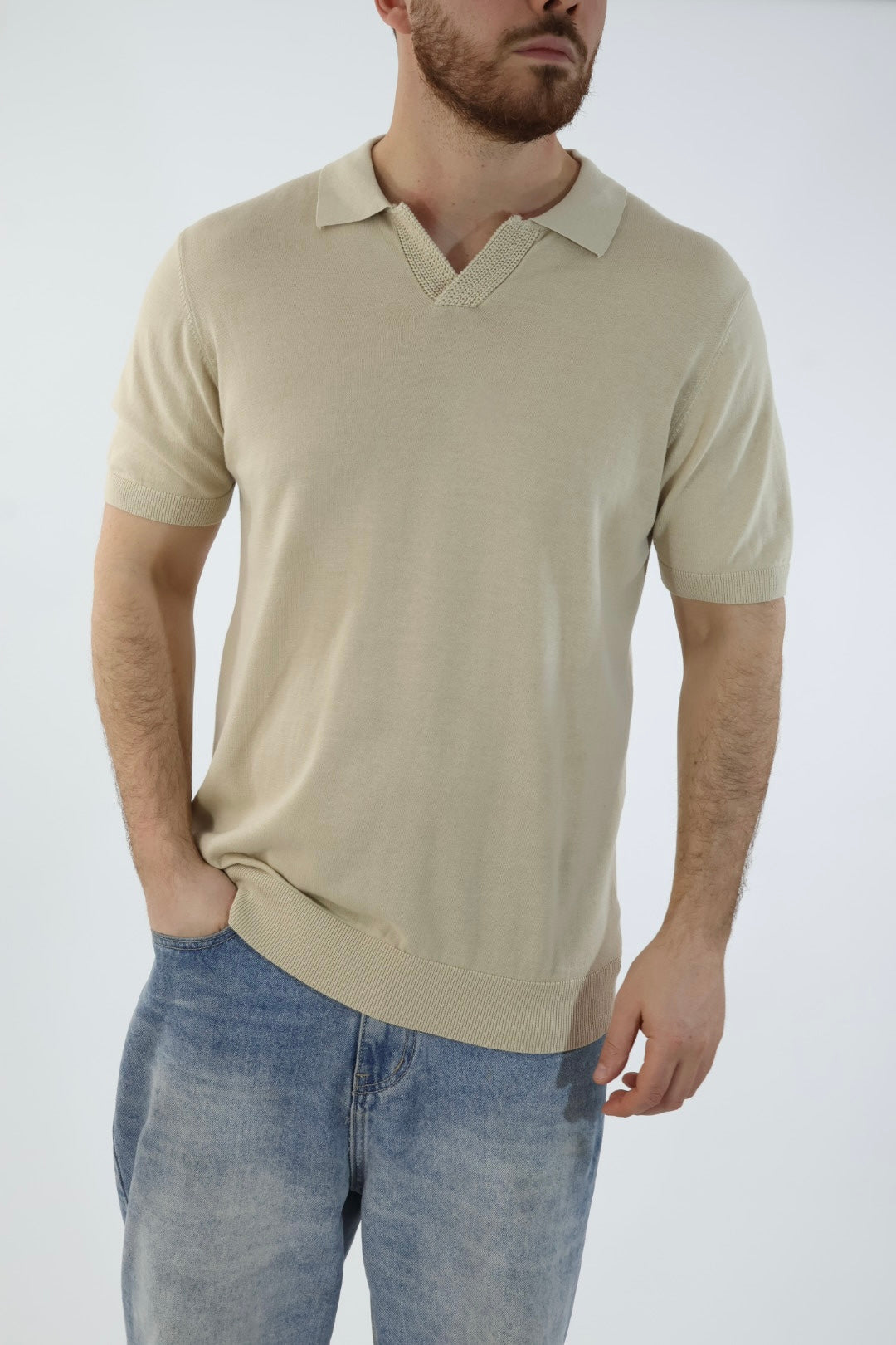 Polo in maglia m/m collo derby M36 OVER-D