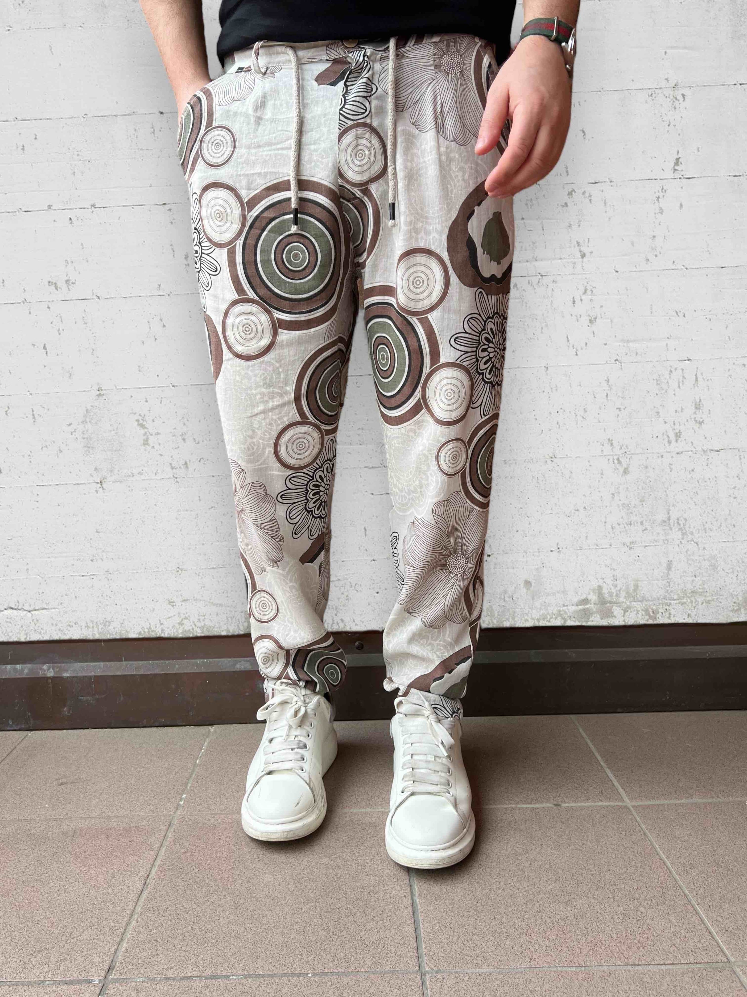 Pantalone lino/viscosa fantasia  BL11