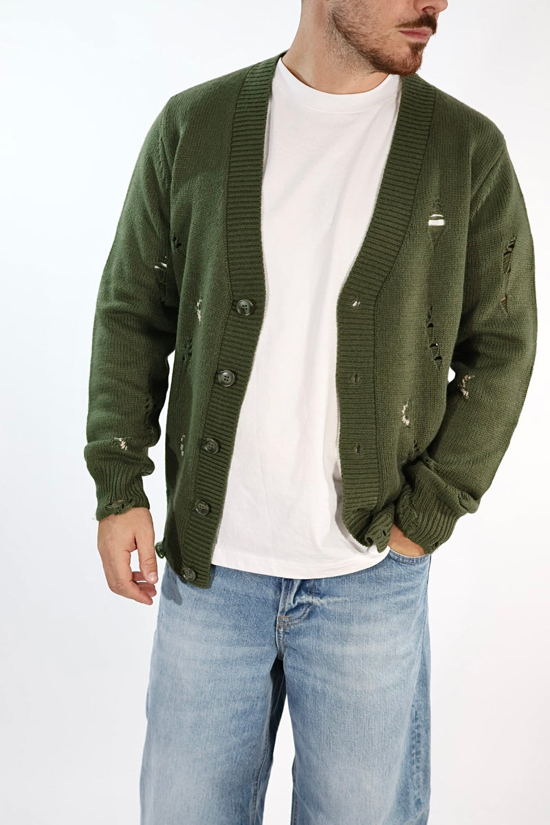 Cardigan 616 strappi misto lana GIANNI LUPO