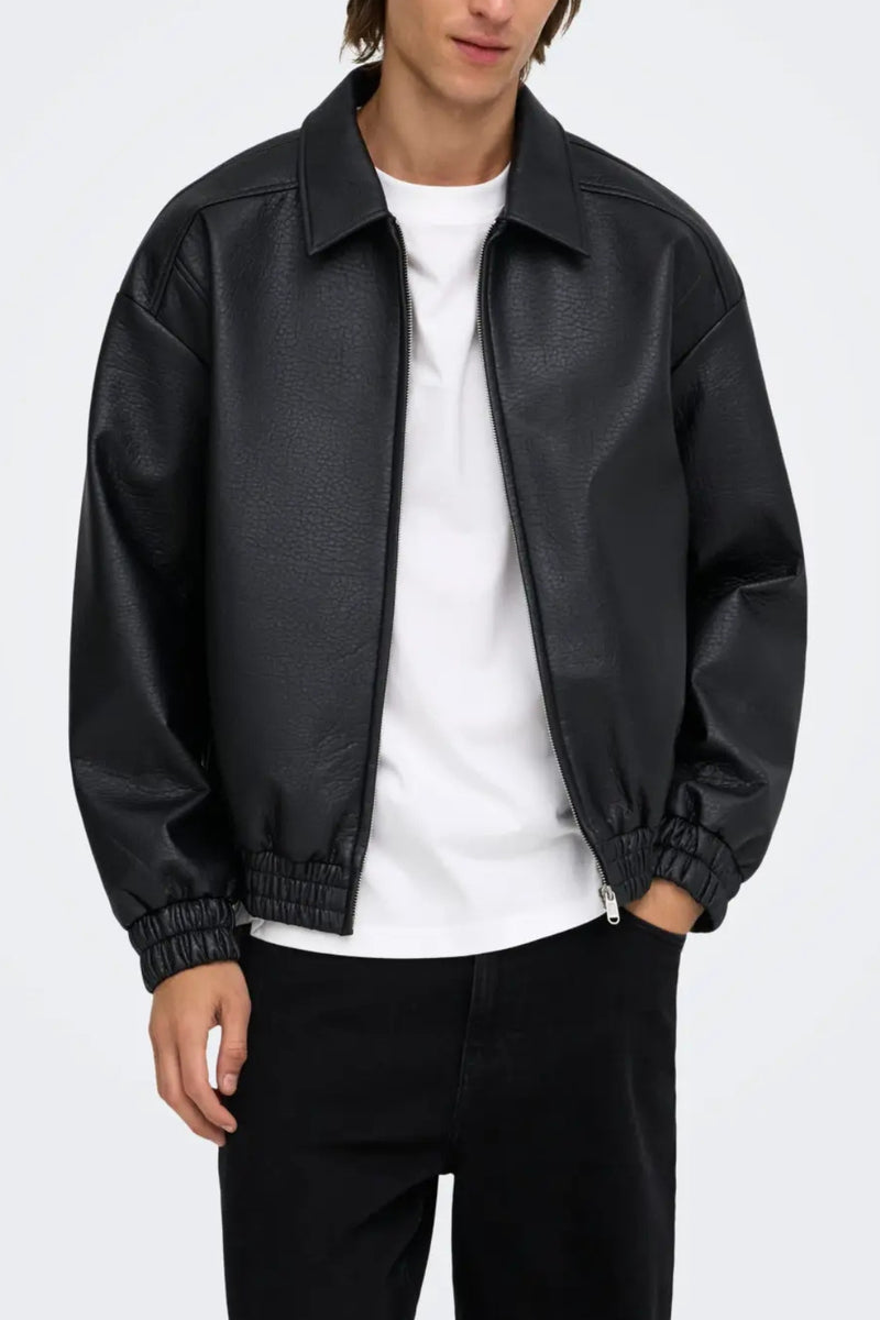 Giacca bomber simil pelle 709 ONLY E SONS