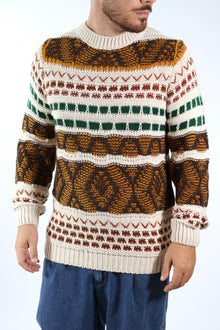 Maglione giro intarsio BW251430 BL11