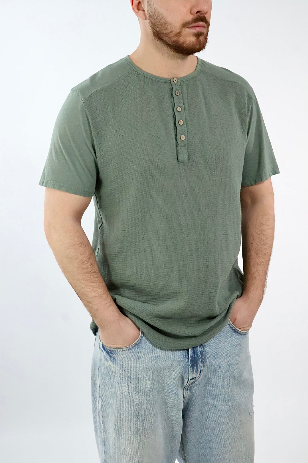 T-shirt serafino misto lino 102 BL11
