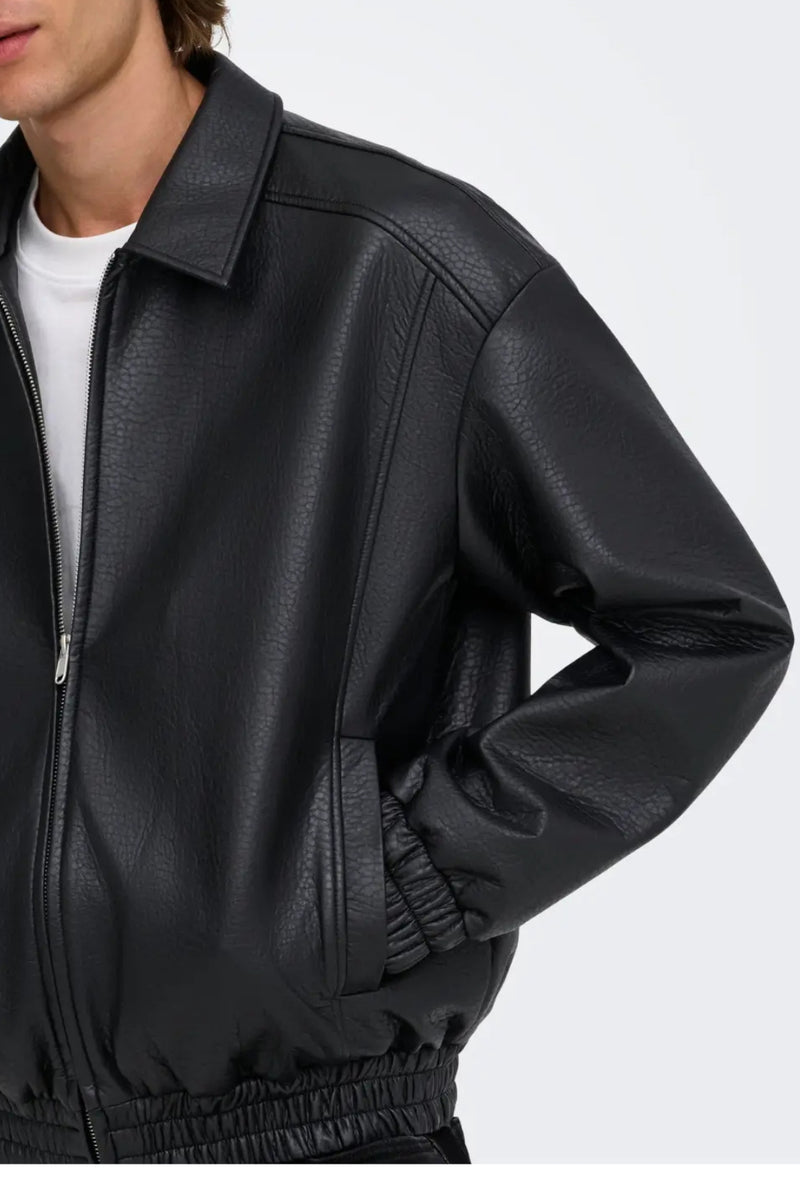 Giacca bomber simil pelle 709 ONLY E SONS