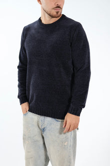 Maglione 363 girocollo ciniglia blu LANDEK
