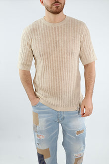 T shirt in maglia traforata gaggio 286 BL11