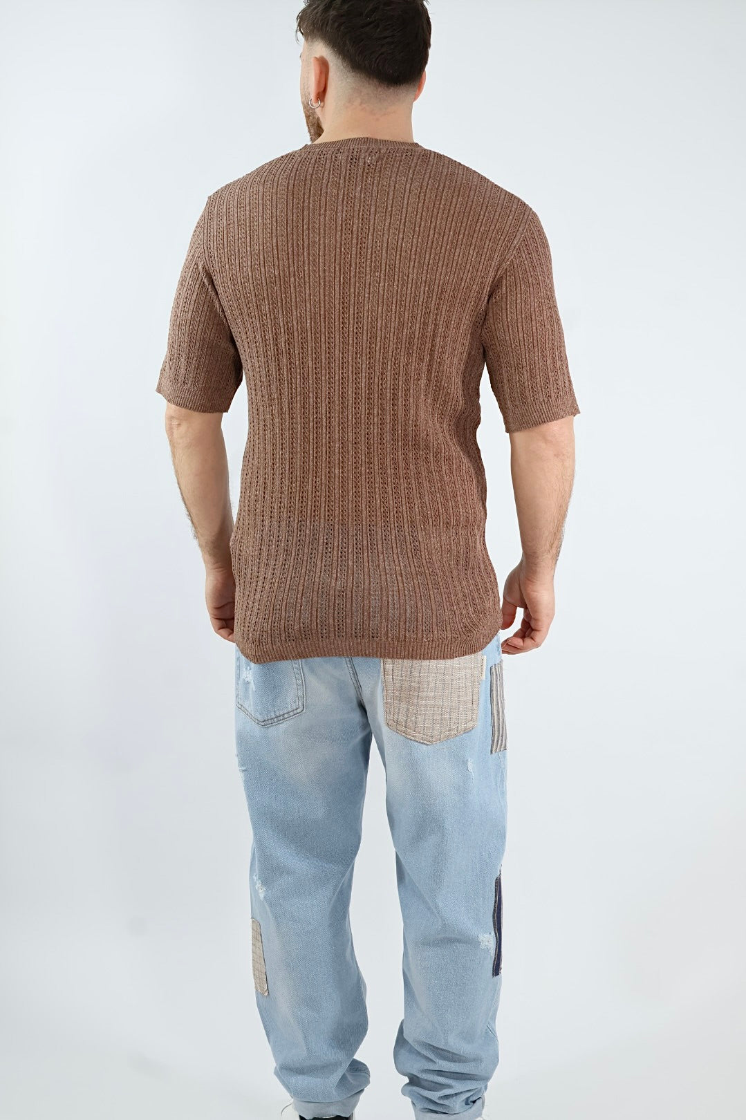T shirt in maglia traforata gaggio 56 BL11