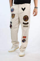 Pantalone 352 straight velluto e patch BERNA