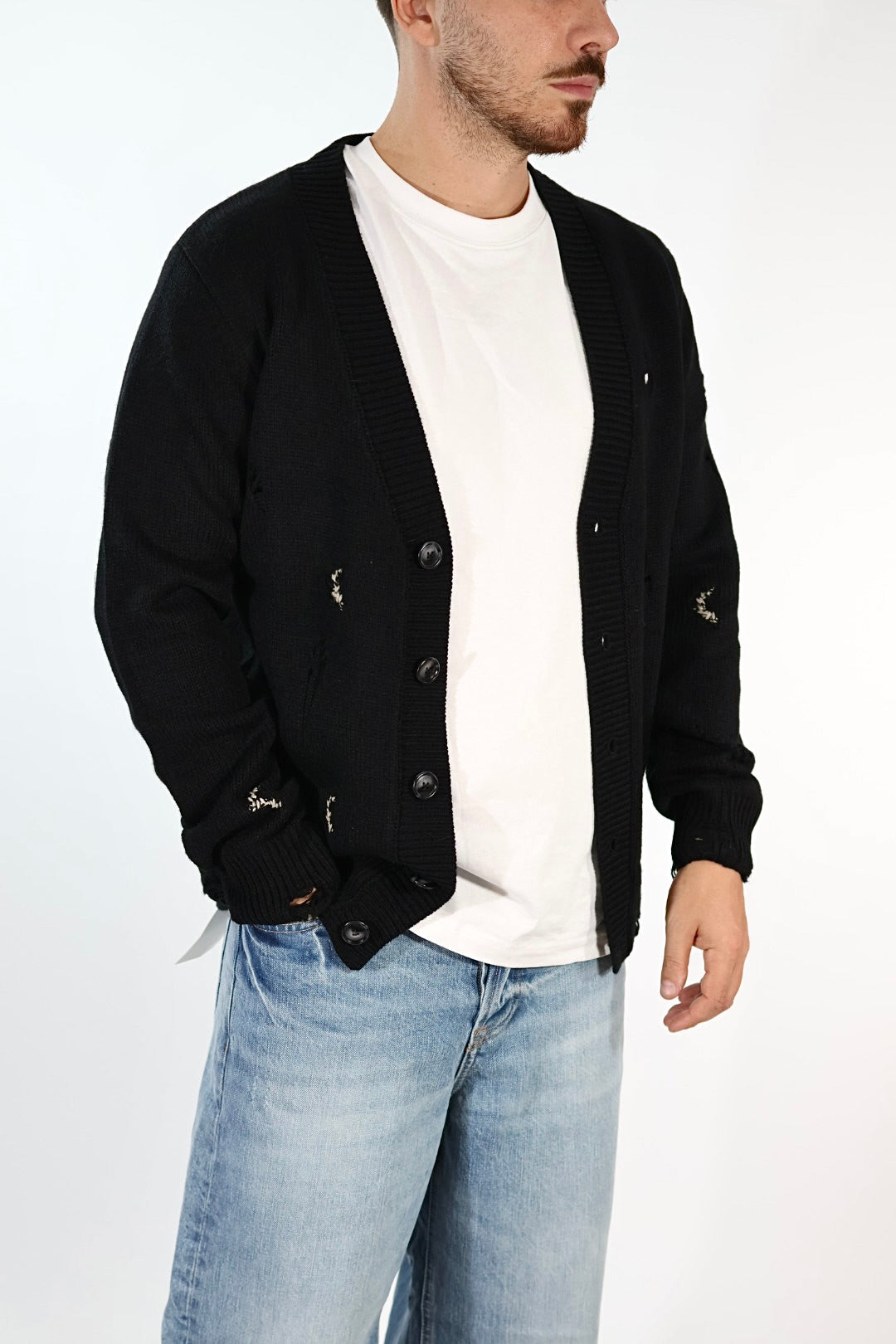 Cardigan 616 strappi misto lana GIANNI LUPO