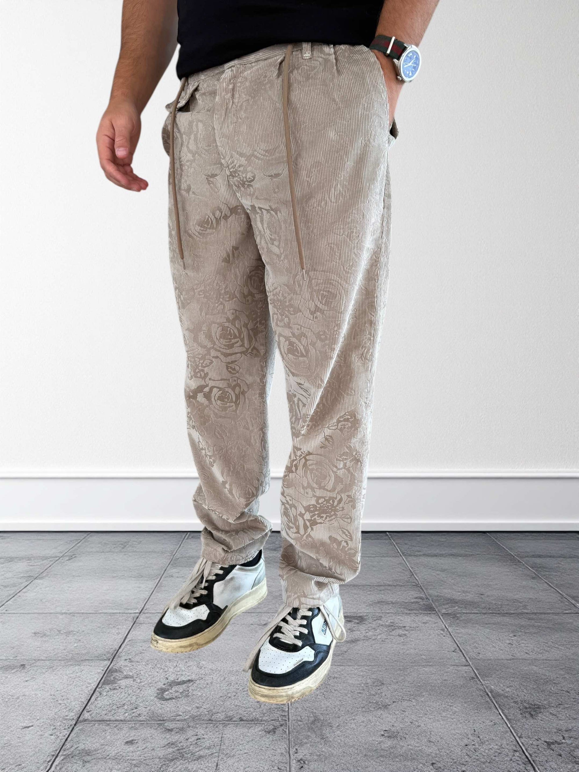 Pantalone devorè in velluto  ricamato 143 BERNA